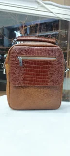 کیف رودوشی چرم گاوی اصل مدل R1 رنگ قهوه ای